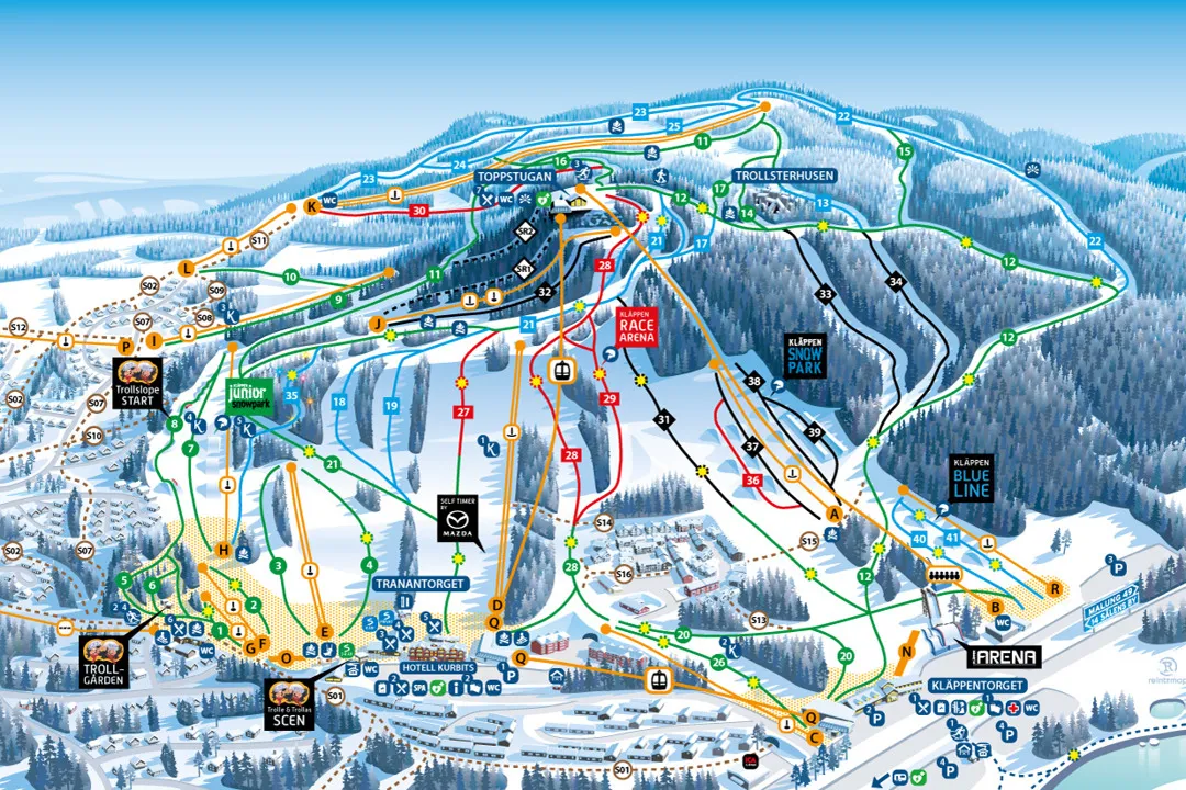 A picture of Kläppen's slope map