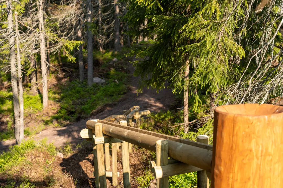 I skogen på kläppenberget finns fina handgjorda kulbanor i olika former